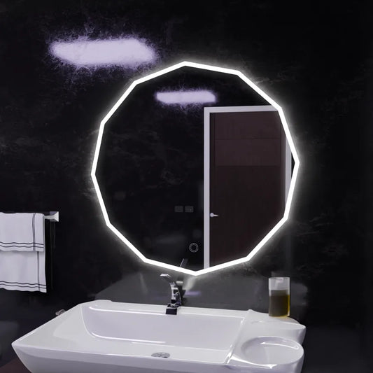 LED Touch Lichtkreis LED Mirror, 70x70 cm
