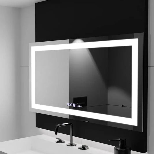 Mirror LED ορθογώνιο 160x80cm Verite Motionglow Marcello Σύστημα πρόβλεψης ρολογιού και θερμόμετρο Dimable