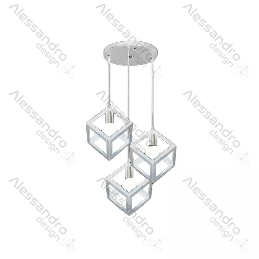 Lustra Cub, Struktur Cluster, 3xe27, White, Metal