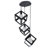 Lustra Cub Shape, Struktur Cluster, 3xe27, Black, Metal