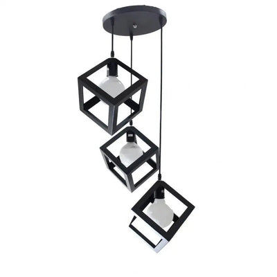 Lustra Cub Shape, Struktur Cluster, 3xe27, Black, Metal