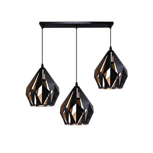 Pendul Orcus 3x E27 Black Gold
