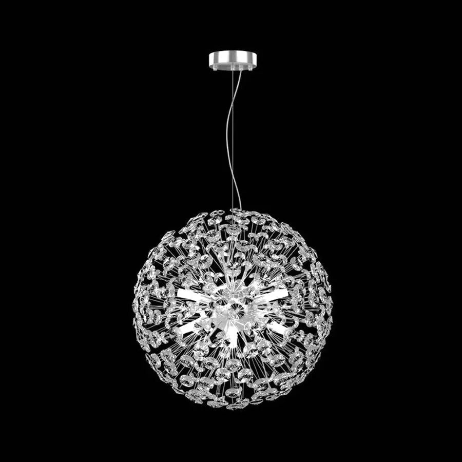Crystal πολυέλαιος λεπτό 8x G9, διάμετρος 40cm, γυαλιστερό χρώμιο, ρυθμιζόμενο ύψος