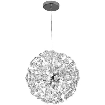 Crystal πολυέλαιος λεπτό 8x G9, διάμετρος 40cm, γυαλιστερό χρώμιο, ρυθμιζόμενο ύψος