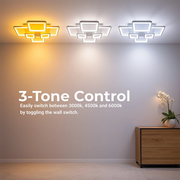 Πολυέλαιος LED με τηλεχειριστήριο ELLA 119W, 6 Τετράγωνα, Κρύο/Ζεστό/Ουδέτερο φως, Ρυθμιζόμενο, Λευκό