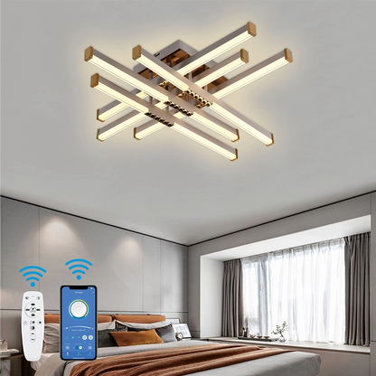 Πολυέλαιος LED με Τηλεχειριστήριο LT178/6WH, 84W, 6 Στοιχεία, Κρύο/Ζεστό/Ουδέτερο φως, Ρυθμιζόμενο, Λευκό