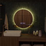 LED Touch Alfred Mirror System, ρολόι και θερμοκρασία 60x60 cm με ολοκληρωμένη υποστήριξη