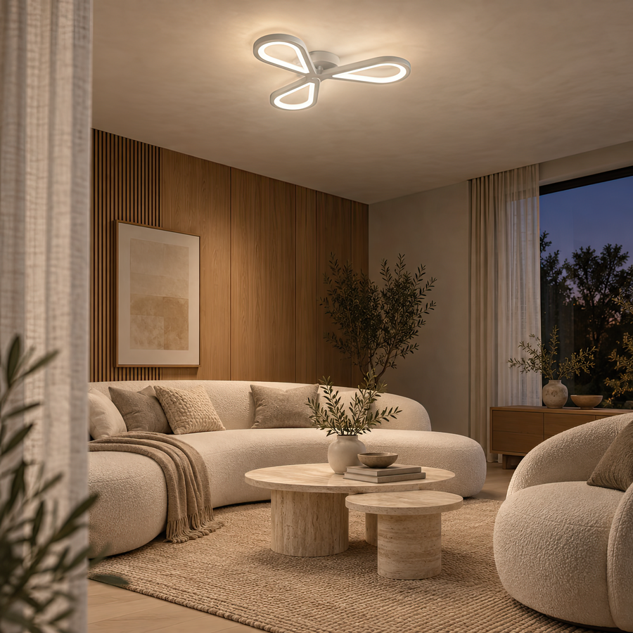 Πολυέλαιος LED AURALIUS 18W, 3 Πέταλα, Neutral light, 4000K, Λευκό