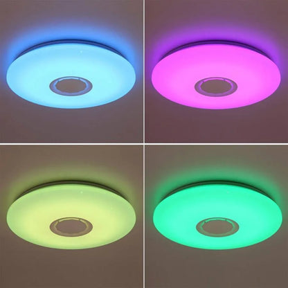 Η οροφή RGB οδήγησε με έξυπνο τηλεχειριστήριο με λευκή μουσική 24W