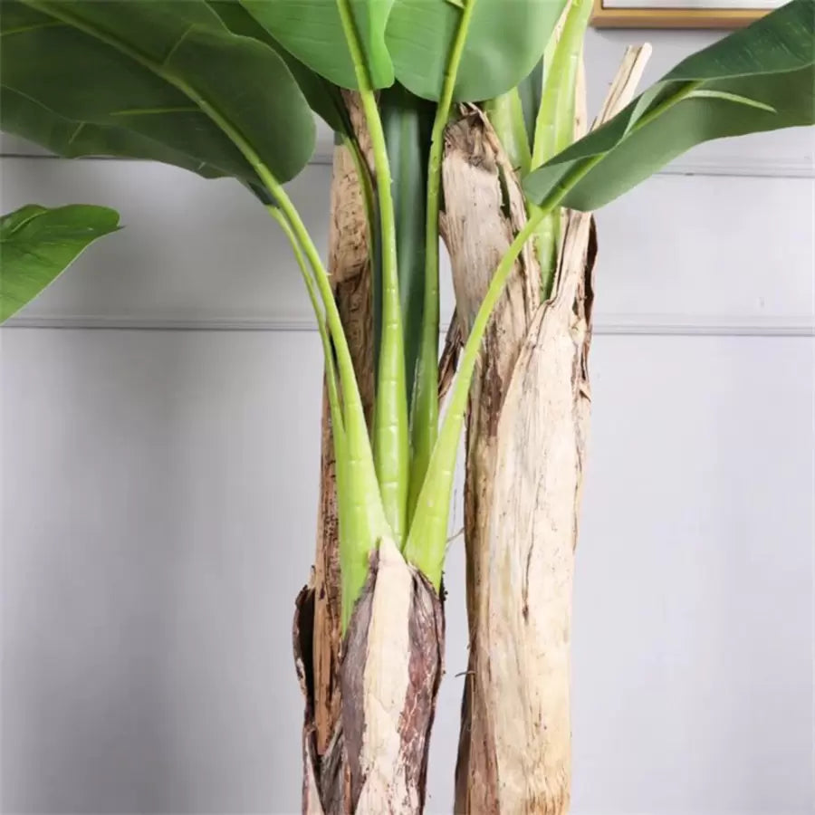 Ιαπωνικά Bananal Τεχνητή Φυτά, 3 Υποκαταστήματα, Αριθ. 190cm Πράσινα γλάστρες