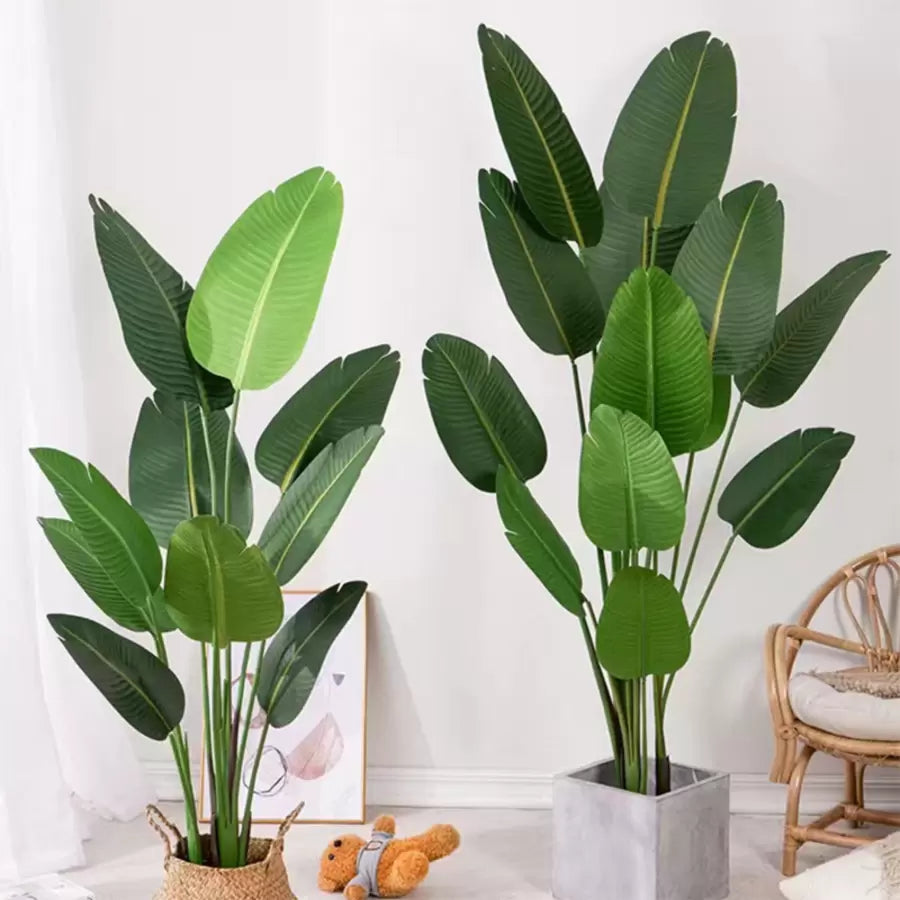 Τεχνητή φυτική διέλευση του παραδείσου (Strelitzia Nicolai), 11 φύλλα, χωρίς γλάστρες, πράσινο 160cm