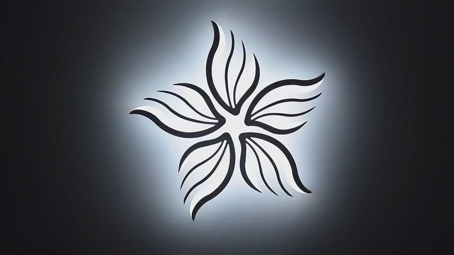 LED πολυέλαιος με τηλεχειριστήριο Sakura, 60W, 5 πέταλα, κρύο/ζεστό/ουδέτερο φως, ασταθές, λευκό