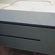 Έπιπλα μπάνιου σετ 80x50cm 3 λευκά γκρι κομμάτια