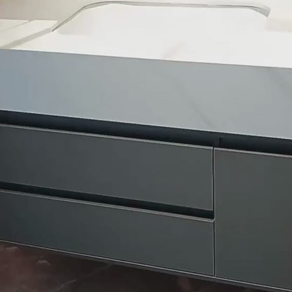 Έπιπλα μπάνιου σετ 80x50cm 3 λευκά γκρι κομμάτια