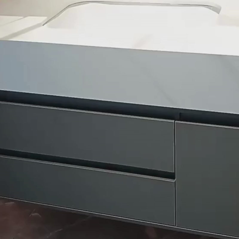 Έπιπλα μπάνιου σετ 80x50cm 3 λευκά γκρι κομμάτια