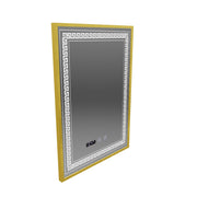 Mirror LED Touch Bruno Αναπληρωτής Τμήμα, Ρολόι και Θερμοκρασία 60x80 cm Ασημένιο Βουρτσισμένο πλαίσιο