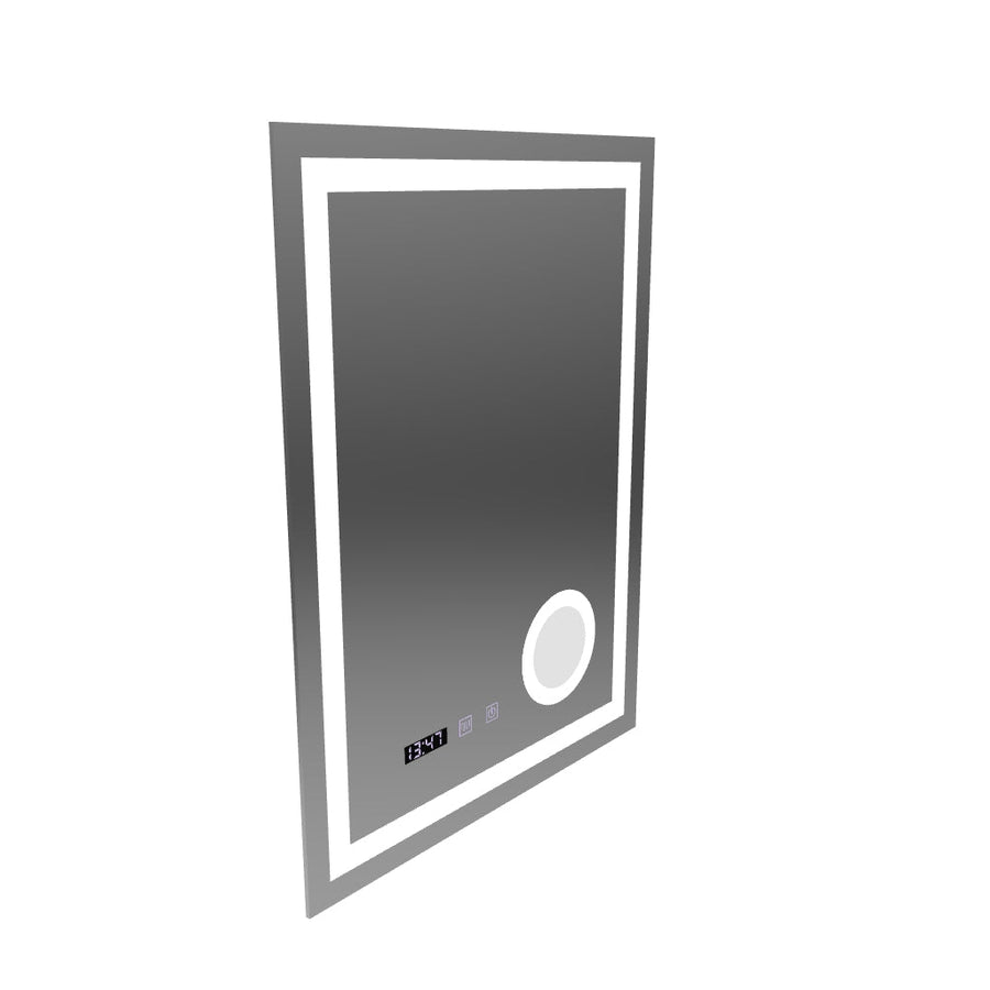 Mirror LED Touch Manfred Σύστημα πρόβλεψης, ρολόι και θερμοκρασία 60x80 cm καλλυντική μεγέθυνση