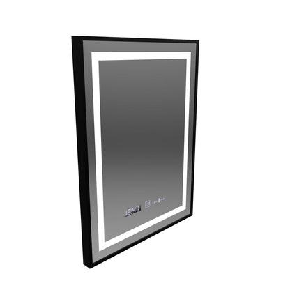 Mirror LED ορθογώνιο 60x80cm Verite Majeste Noir Motion Glow Marcello Ρολόι και θερμόμετρο Dimable