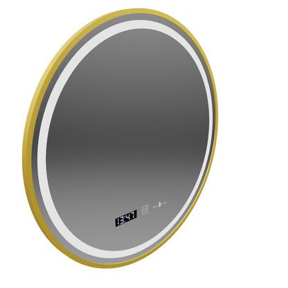 Mirror LED γύρο 70cm Celesti Royale Gold Motionglow Marcellow Dimable Clock Disrosting System
