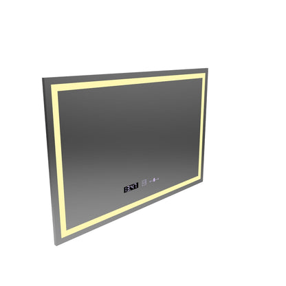 Mirror LED ορθογώνιο 120x80cm Vérité Motionglow Marcello, σύστημα απενεργοποίησης, θερμόμετρο και ρολόι, Daimable