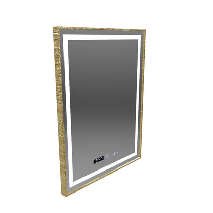 Mirror LED ορθογώνιο 60x80cm Verite Royale Gold Motionglow Marcello Dimable Clock Disrosting System