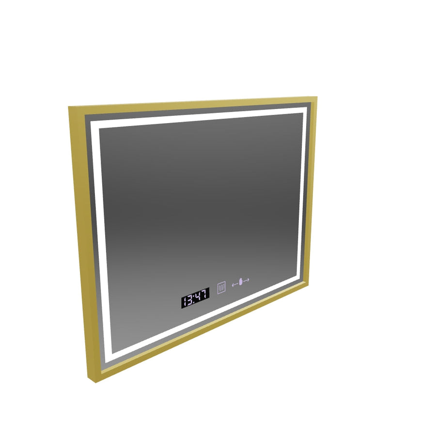 LED ορθογώνιο LED Mirror 80x60cm Crystallo Motionglow Marcello Dimable Clock Disrosting System