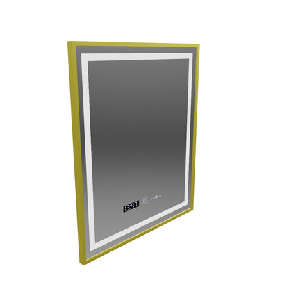 Mirror LED ορθογώνιο 75x90cm Verite Royale Gold Motionglow Marcello Dimable Clock Discosting System