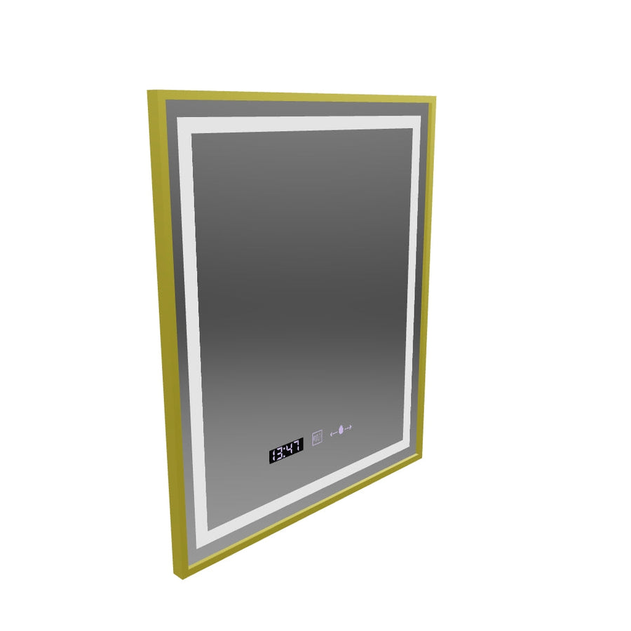 Mirror LED ορθογώνιο 75x90cm Verite Royale Gold Motionglow Marcello Dimable Clock Discosting System
