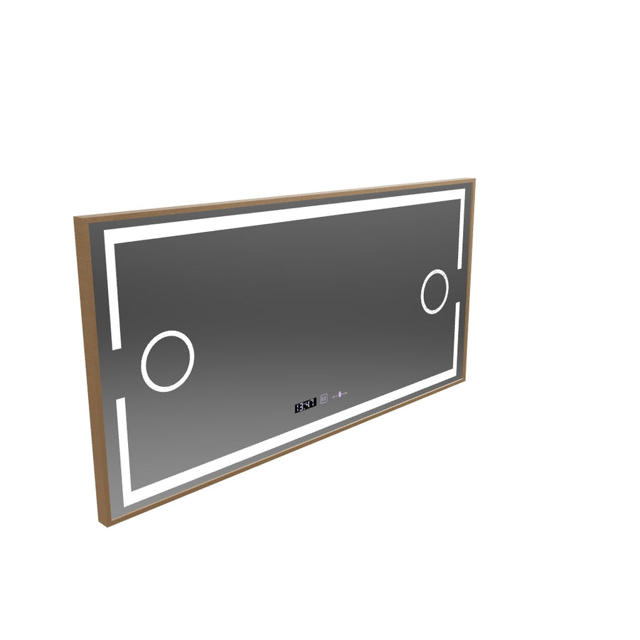 LED MotionGlow Sensor Mirror Isabell με λειτουργία απόψυξης απόψυξης 120x80 cm ζεστό/κρύο/ουδέτερο ελαφρύ φως, ροζ χρυσό πλαίσιο, συλλογή Marcello Funghi