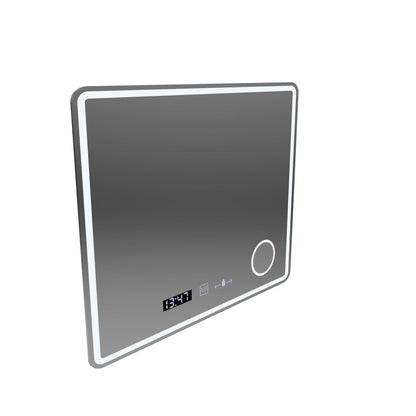 Mirror LED ορθογώνια 90x75cm Eco Riflesso Puro Motionglow Marcello Διάργηση Ρολόι & Wolf Θερμόμετρο