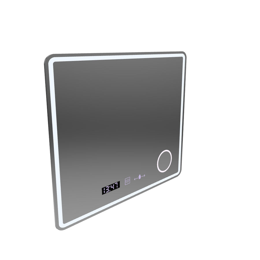 Mirror LED ορθογώνια 90x75cm Eco Riflesso Puro Motionglow Marcello Διάργηση Ρολόι & Wolf Θερμόμετρο