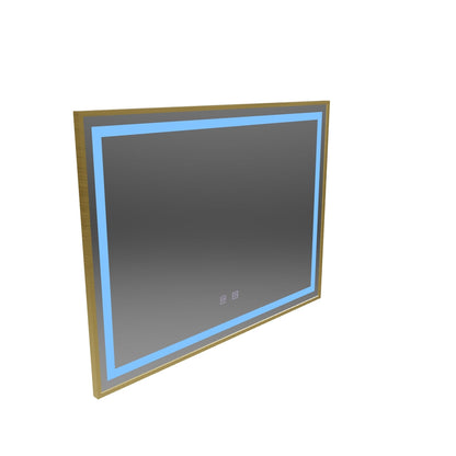 LED Touch Kalahiri Mirror, 80x60 cm, λειτουργία απόψυξης, πλαίσιο χρυσού βούρτσα