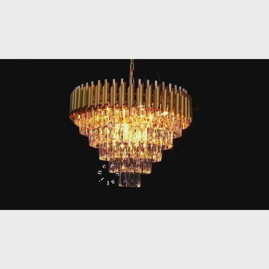 Crystal πολυέλαιο Versailles Eleganza 8x E14, διάμετρος 49cm, χρυσός, ρυθμιζόμενο ύψος