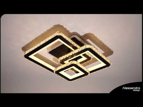 Ο Lulus οδήγησε τη Nova Quadria με κρυστάλλους, 3 πηγές φωτός, RGB, με τηλεχειριστήριο, 154W, Black & Anypanless