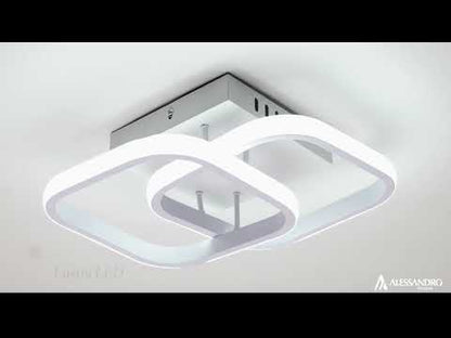 Πολυέλαιος LED VERTEX Matrix Επικαλυπτόμενοι ρόμβοι, Μεταλλικά πλαίσια, 11W, 2 Ρόμβοι, Κρύο/Ζεστό/Ουδέτερο φως, Λευκό