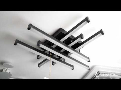 Πολυέλαιος LED με Τηλεχειριστήριο LINEX, 63W, 6 Στοιχείων, Γραμμικό, Κρύο/Ζεστό/Ουδέτερο φως, Ρυθμιζόμενο, Μαύρο