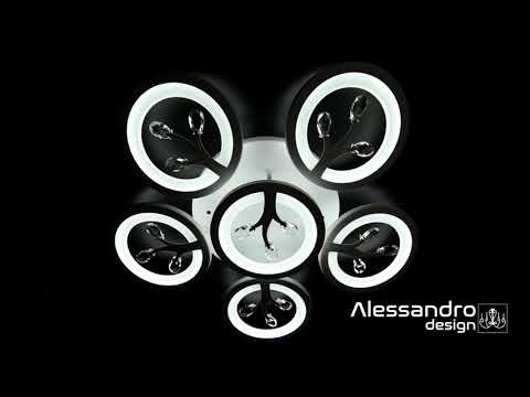 LED πολυέλαιος με τηλεχειριστήριο Daisy, 6 αντικείμενα, 72W, κρύο/ζεστό/ουδέτερο φως, ασταθές, λευκό με κρυστάλλινο