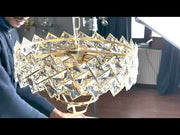 Crystal πολυέλαιος Windsor Noble 5XE27, διάμετρος 40cm, γυαλιστερό χρυσό, ρυθμιζόμενο ύψος