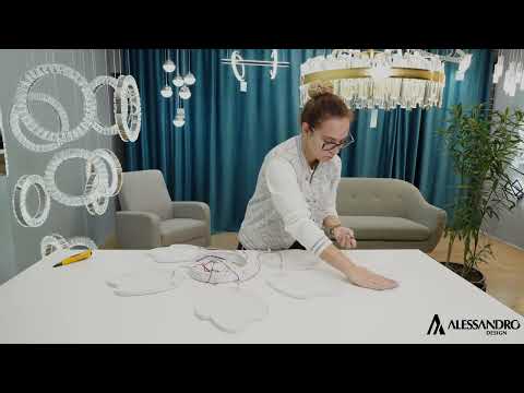 LED πολυέλαιος με τηλεχειριστήριο Tulip, 73W, 5 πέταλα, κρύο/ζεστό/ουδέτερο φως, ασταθές, λευκό