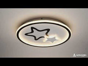 Πολυέλαιος LED με τηλεχειριστήριο EMELIANA 57W, Αστέρι, Κρύο/Ζεστό/Ουδέτερο φως, Ρυθμιζόμενο, Μαύρο