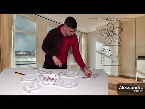 Πολυέλαιος LED με τηλεχειριστήριο GLORIOSA 96W, 5 πέταλα, Κρύο/Ζεστό/Ουδέτερο φως, Ρυθμιζόμενο, Λευκό