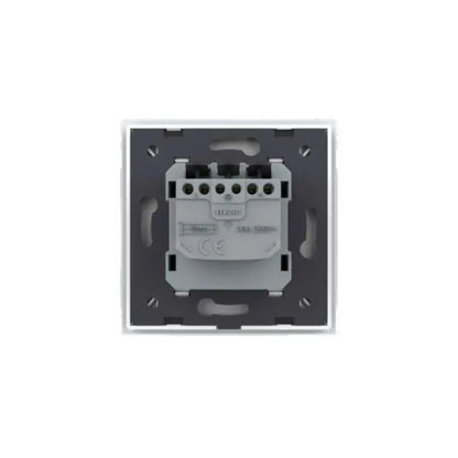 Schuko Schuko Socket, βιδωτό τερματικό, γυάλινο πλαίσιο, μαύρο, livolo