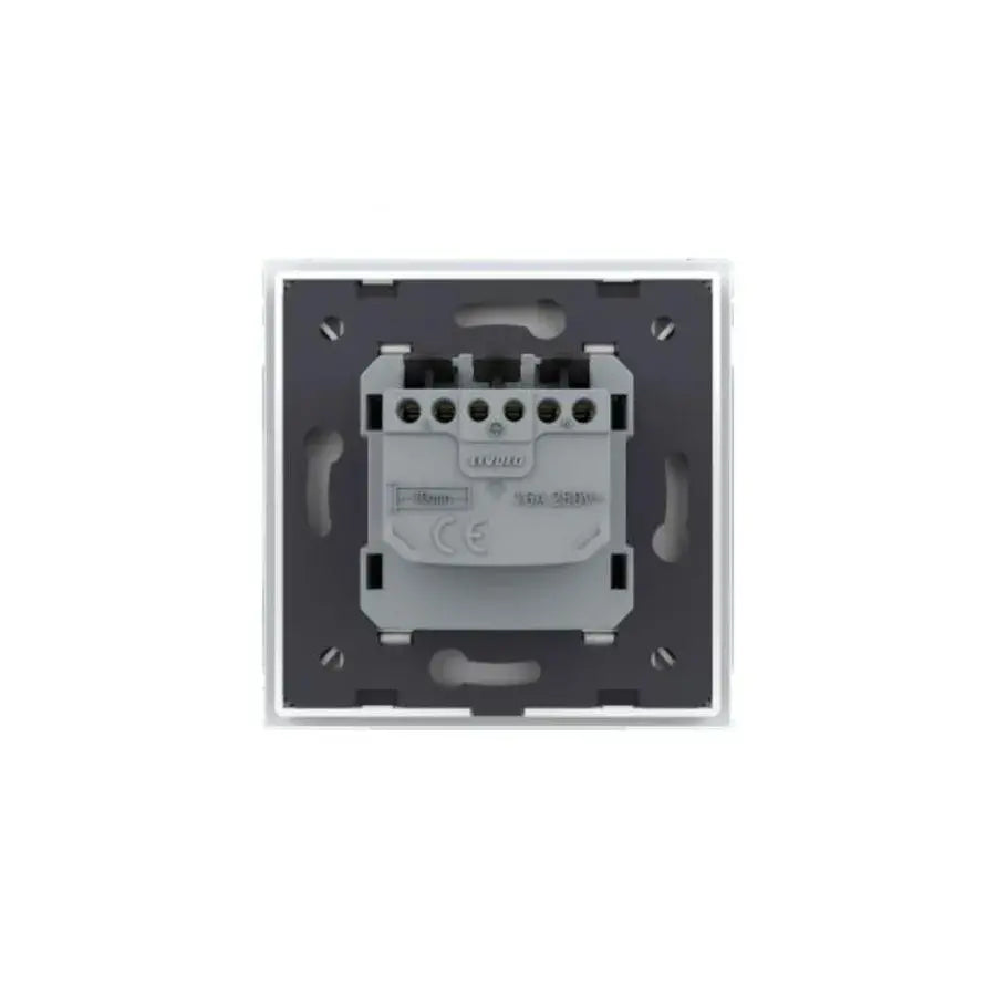 Schuko Schuko Socket, βιδωτό τερματικό, γυάλινο πλαίσιο, μαύρο, livolo