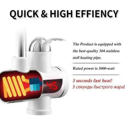Instant Electric Tap για ζεστό νερό, οθόνη LCD, λευκό, LZ010LY