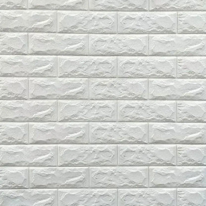 Ρυθμίστε 10x αυτοεξυπηρέτηση 3D White White Bricks από μαλακό αφρό, 70cm x 77cm x 2 mm
