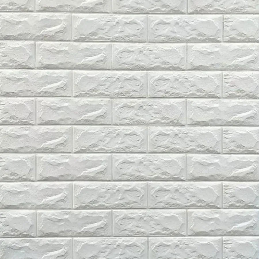 Ρυθμίστε 10x αυτοεξυπηρέτηση 3D White White Bricks από μαλακό αφρό, 70cm x 77cm x 2 mm