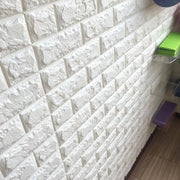 Ρυθμίστε 10x αυτοεξυπηρέτηση 3D White White Bricks από μαλακό αφρό, 70cm x 77cm x 2 mm