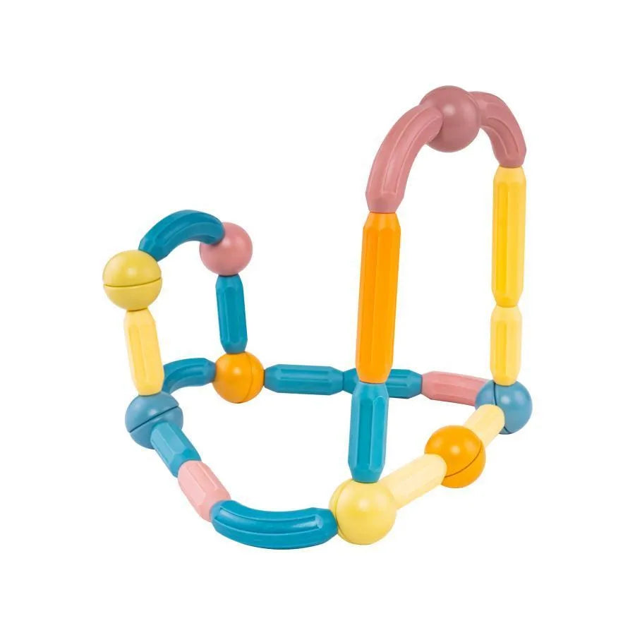 Σετ τύπου παζλ με γεωμετρικά σχήματα με μαγνήτες, 54 κομμάτια, πλαστικά και μαγνήτες