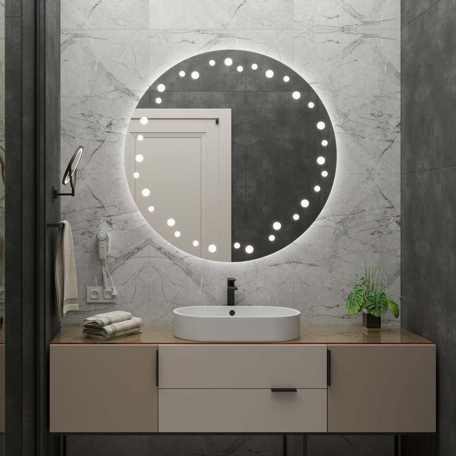 LED Touch Ivory Mirror System System 70x70cm