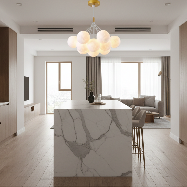 Lustra MODERNA, tip Pendul, LOFT Bagliore, Glob, 7xE27, Inaltime Reglabila, Auriu Lustre Moderne Default Title Alessandro Design